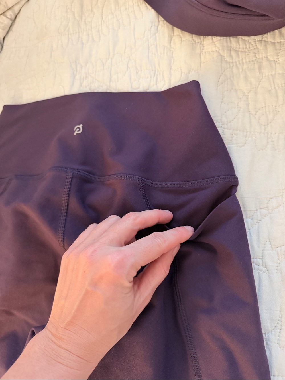Peloton Deep Purple High-Waist Leggings & Strappy Sports Bra Set - Picture 6 of 6